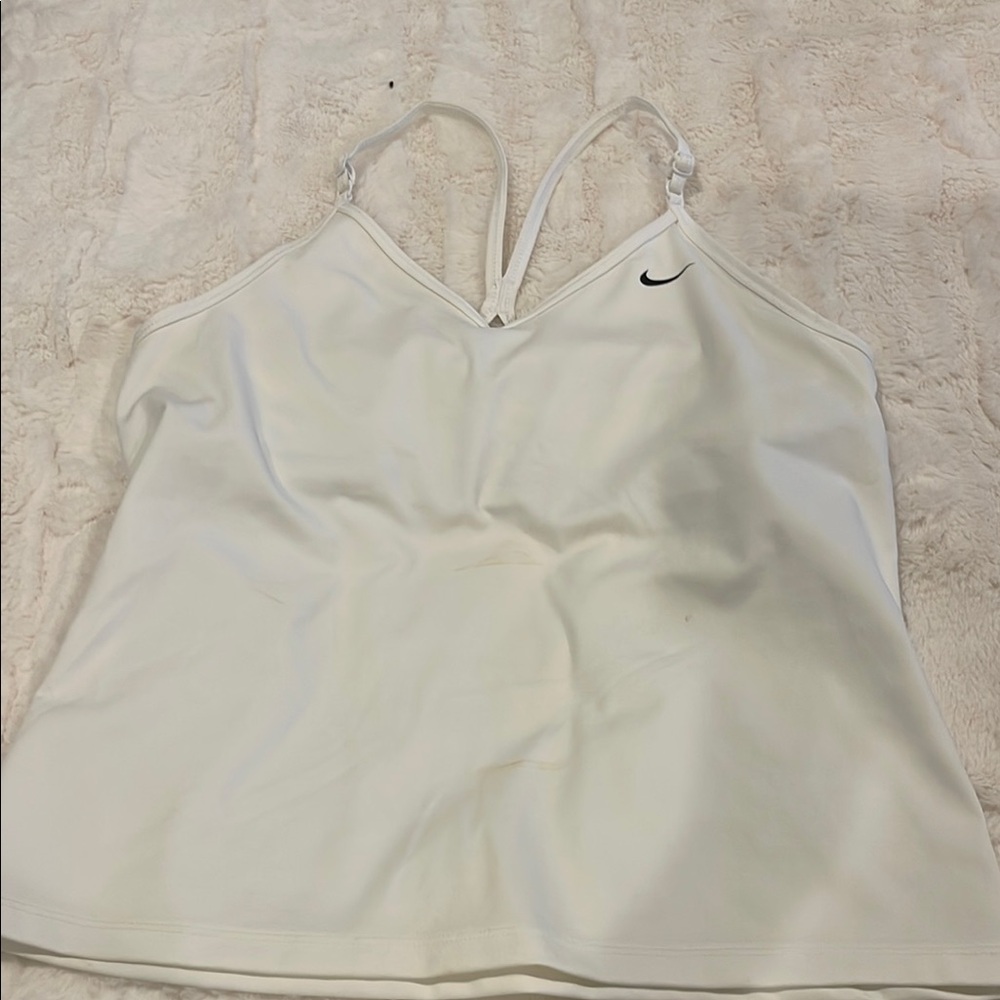 Nike White Crop Camisole Top